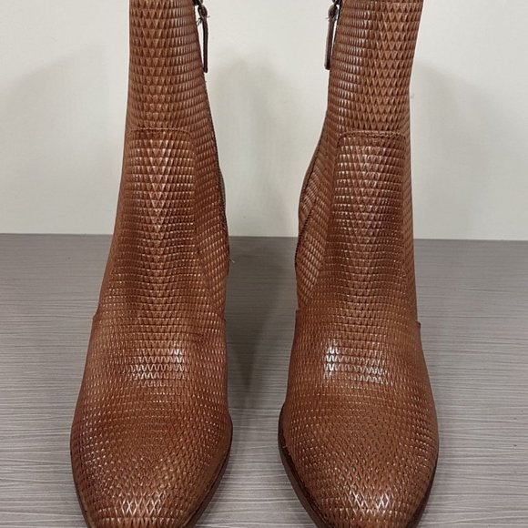 Hinge Daphne Bootie, Cognac Leather, Womens Size 7 - Picture 2 of 9